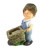 Садовое кашпо "Мальчуган с тележкой"                 