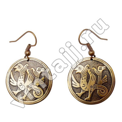 Серьги "Двухголовый грифон-страж"