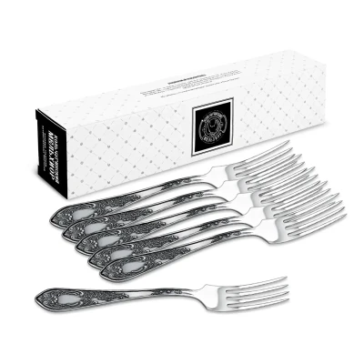 Набор столовых вилок "Жасмин" посеребренный с чернением