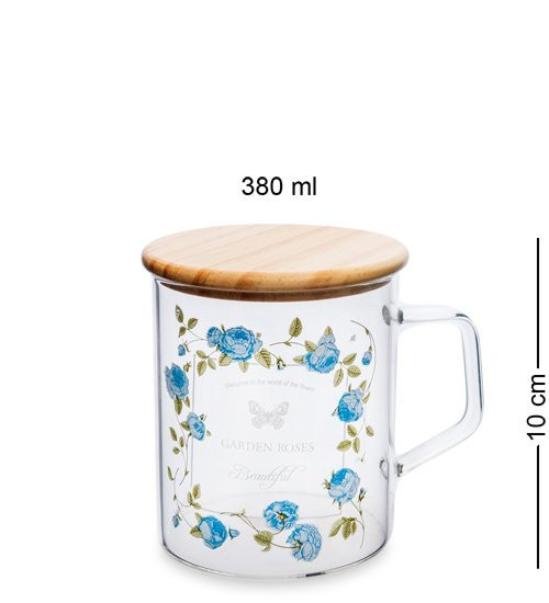 GS- 46/1 Кружка с крышкой "Розовый сад" 380мл