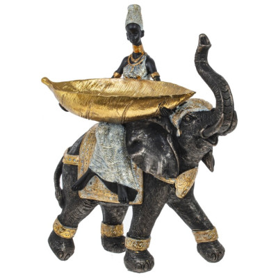 Фигурка декоративная "Африканка на слоне", L33 W16 H37 см