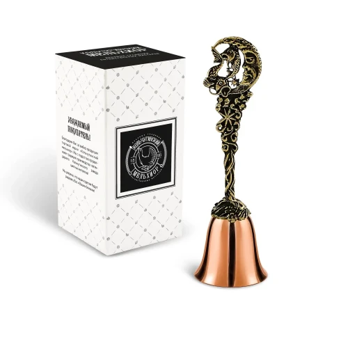 Колокольчик "Зодиак-Рыбы" медь-латунь с чернением