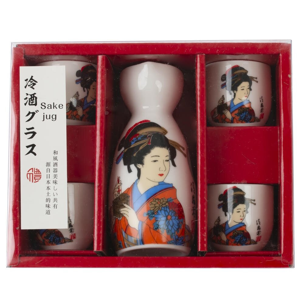 Набор для саке: графин 140 мл и 4 стакана 35 мл, L18,5 W7 H15 см