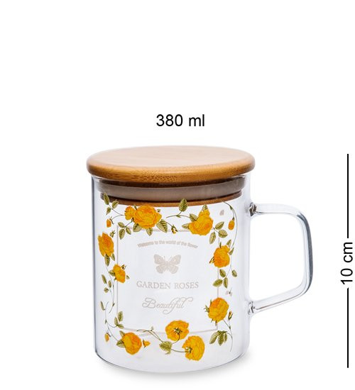 GS- 47/1 Кружка с крышкой "Розовый сад" 380мл