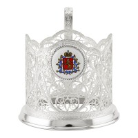 Подстаканник "Представительский" из мельхиора с посеребрением