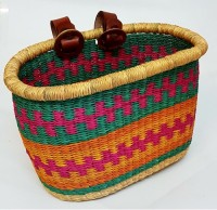 Плетеная корзина для велосипеда с ремнями "Прогулка"      