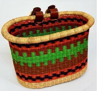 Плетеная корзина для велосипеда с ремнями "Прогулка"      