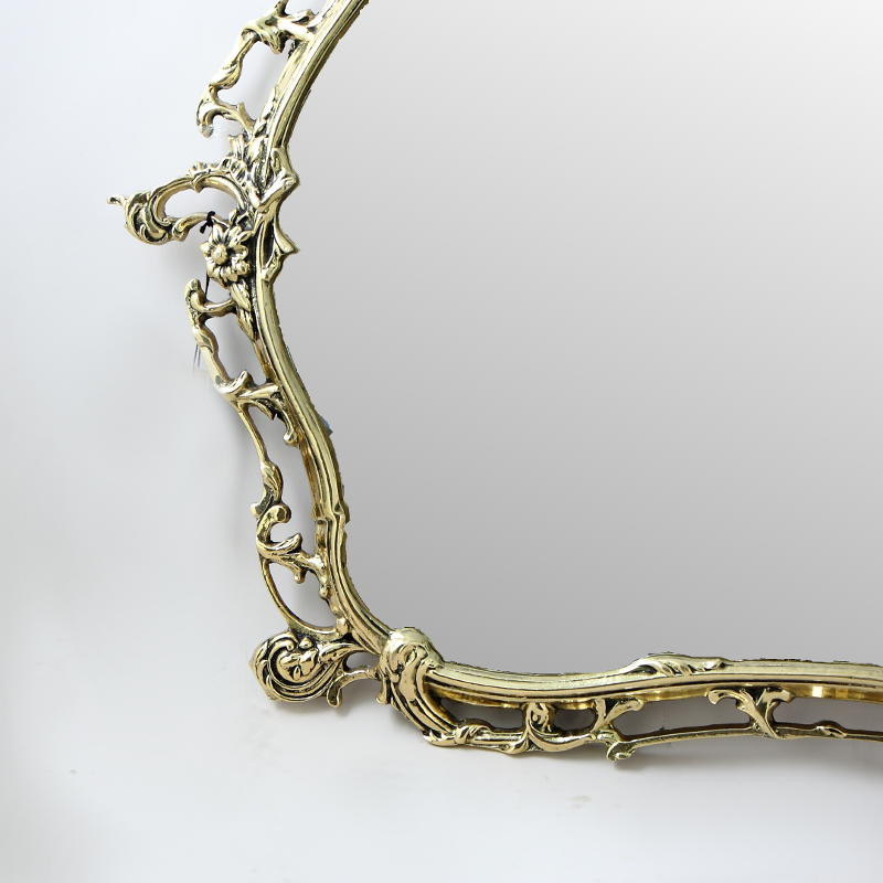 Зеркало Бикош в латунной раме, золото