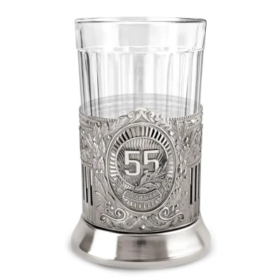 Набор для чая "55 лет Советский" никелированный с чернением