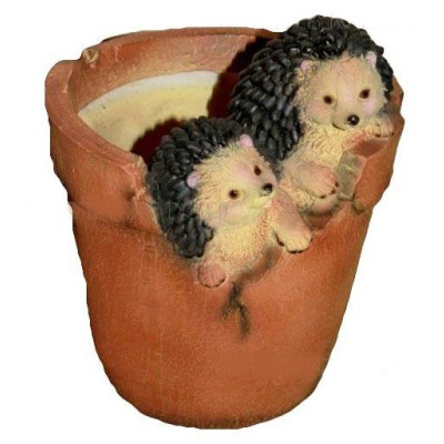 Кашпо декоративное "Ёжики в горшке"