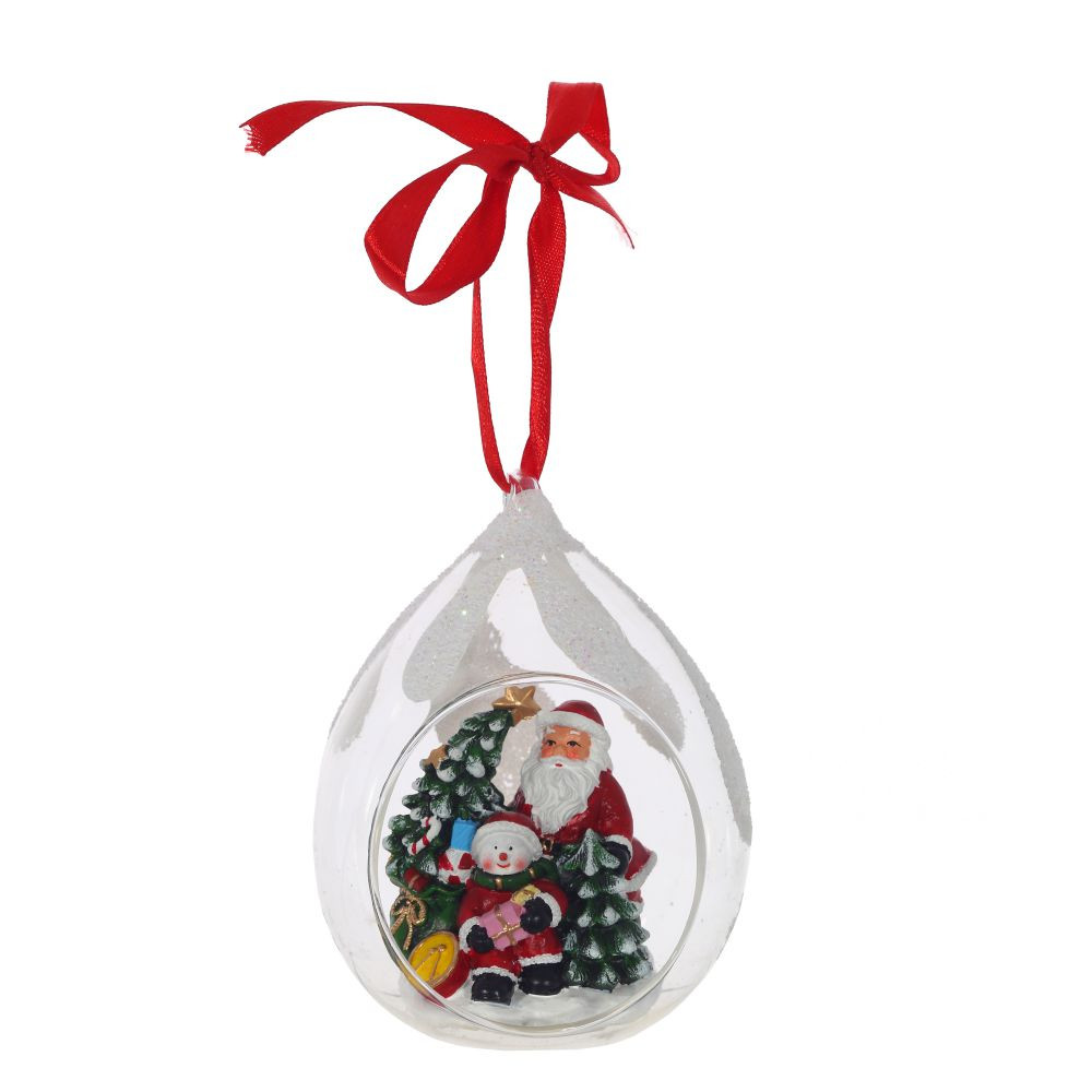 Украшение новогоднее "Капля" (блок из 6 шт), L8 W7 H10,5 см, 4в.