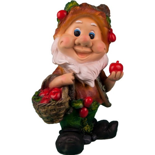 Декоративная садовая фигурка "Гном с фруктами"