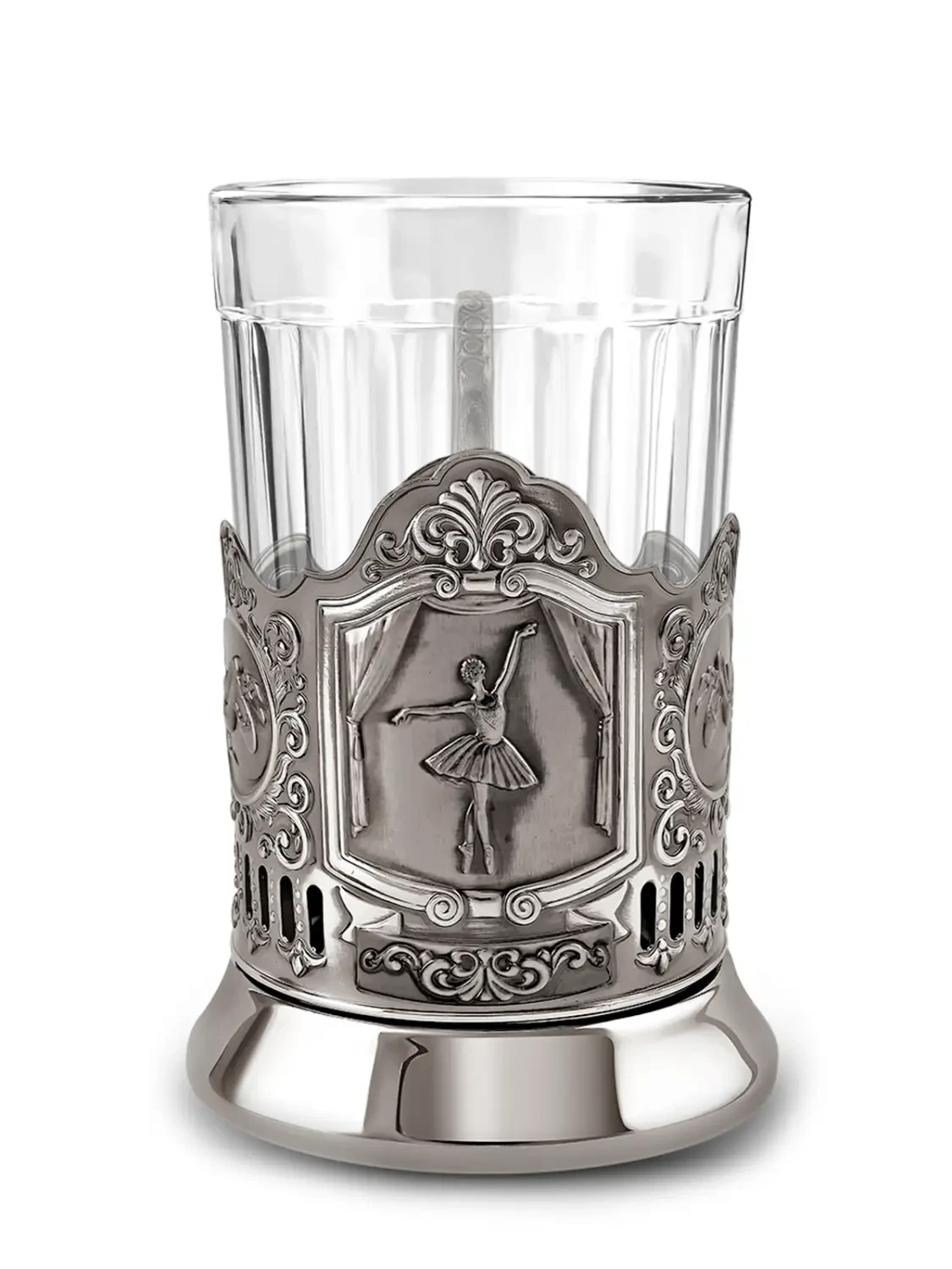 Набор для чая "Балерина" никелированный с чернением