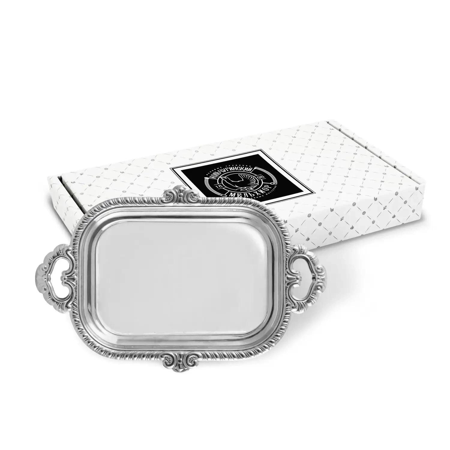 Поднос для пирожного без рисунка никелированный Поднос для пирожного без рисунка никелированный