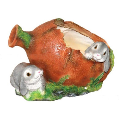 Кашпо декоративное "Зайцы у кувшина"