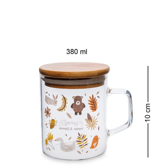 GS- 49/1 Кружка с крышкой "Флора и фауна" 380мл