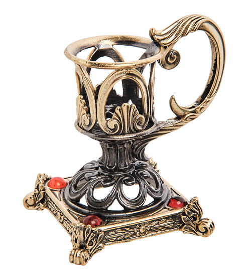 AM-2947 Подсвечник "Ночник Винтаж" (латунь, янтарь)