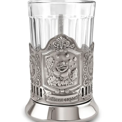 Набор для чая "Банный" никелированный с чернением