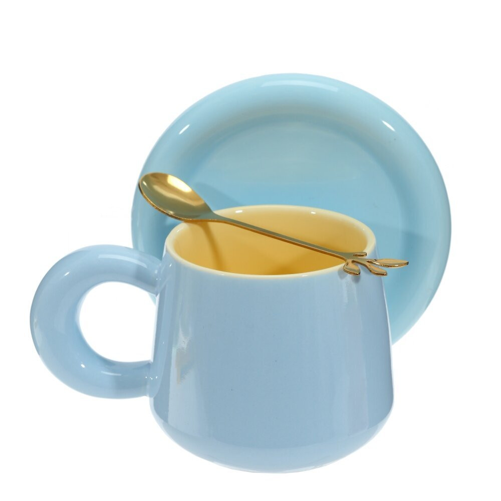 Кружка с блюдцем и ложкой, 300 мл, L16 W13 H10 см