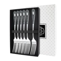 Набор столовой вилки "№1" посеребренный с чернением