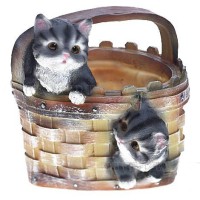 Кашпо декоративное "Котята в корзине"