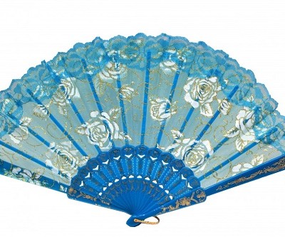 Веер "Розы с кружевом" 12 шт.