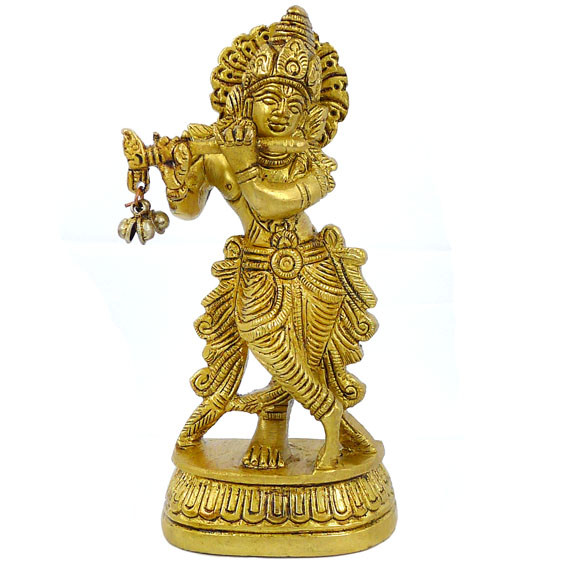 Кришна статуэтка бронза 125*58*31мм