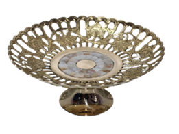 Конфетница «На ножке» латунь резная полированная h-23 см