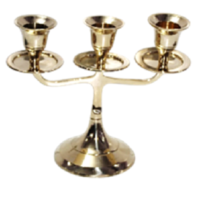 Подсвечник латунь резная полированная h-14 см