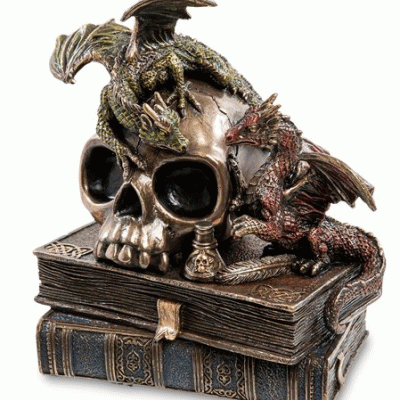 Статуэтка "Череп с драконами"