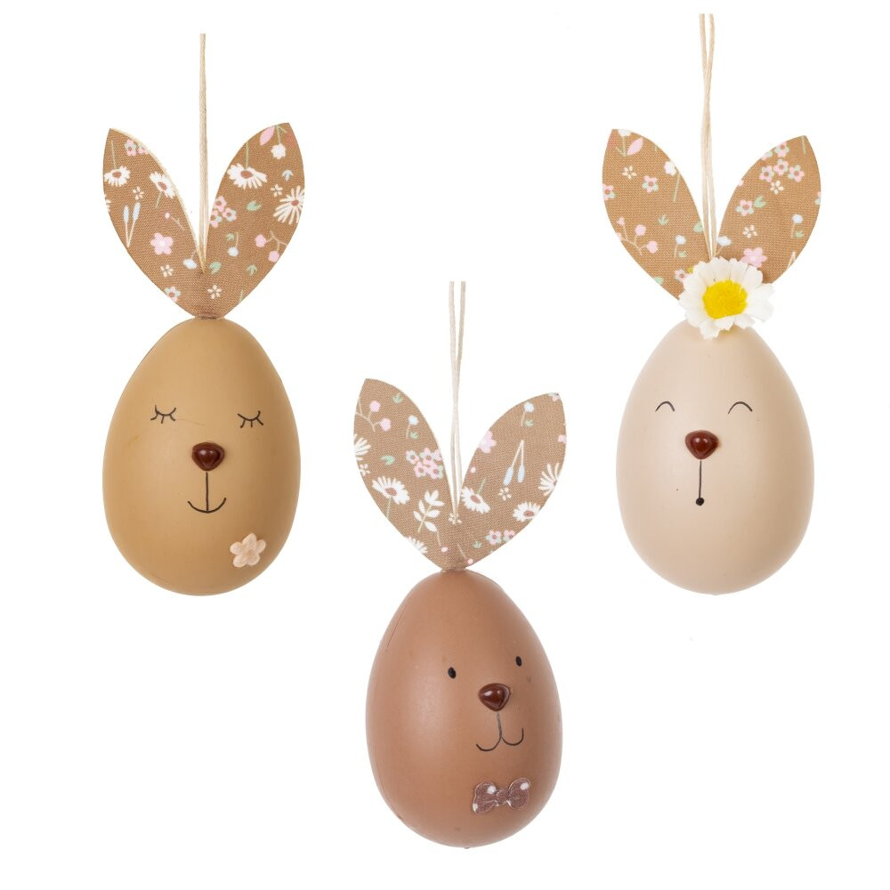 Изделие декоративное подвесное "Яйцо" (блок 12шт), L5 W5 H11,5 см, 3в.