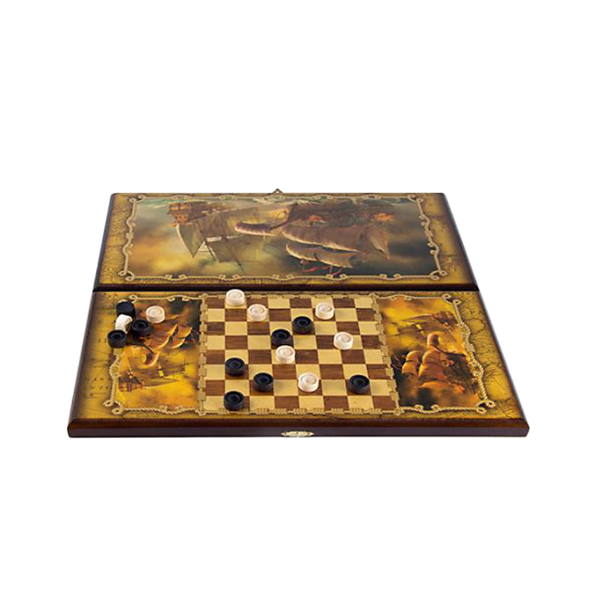 Игра настольная шашки и нарды  Баталия