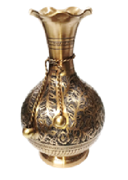 Ваза «С бантиком» латунь резная CHUNIYA JALI с чернением h-23 см