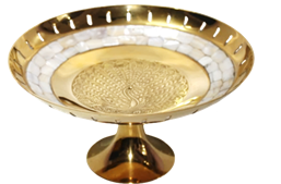 Конфетница латунь резная полированная h-23 см