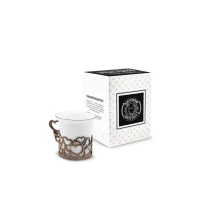 Чашка кофейная "Сердечко" медная с чернением