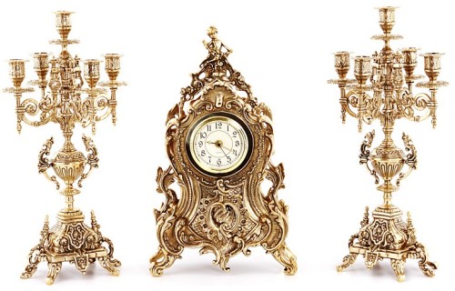 Набор подсвечников и часы "Empire"