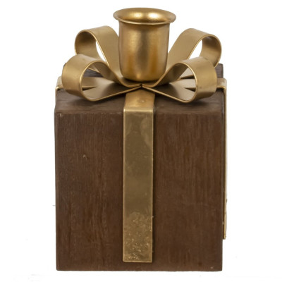 Подсвечник "Подарок", L8 W8 H12 см