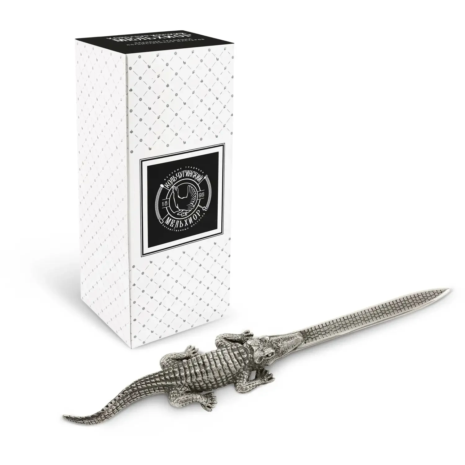 Нож д/писем 'Крокодил' никел. с черн.