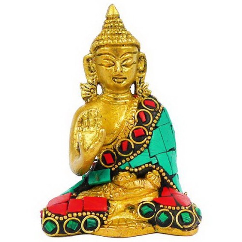 Фигурка из бронзы с инкрустацией камнями "Будда" 