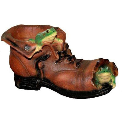 Кашпо декоративное "Башмак с лягушками"