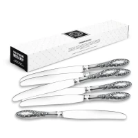 Набор столовых ножей "Морозко" посеребренный с чернением