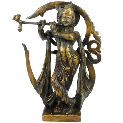 Кришна статуэтка бронза 221*162*53мм