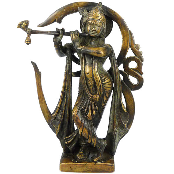 Кришна статуэтка бронза 221*162*53мм