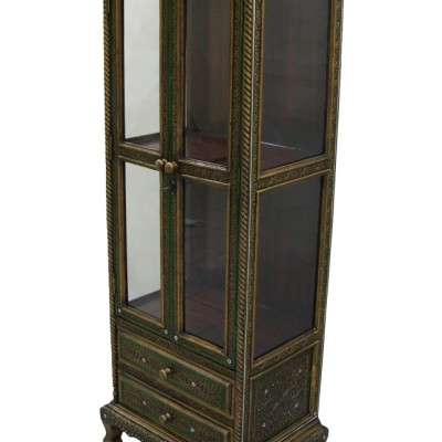 Сервант с 2-я дверцами и 2-я ящиками h140 L60 w40 см /инкрустация/