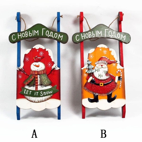 Панно "Дед Мороз", "Снеговик", L 46 W 6 H 25 см, 2 в.