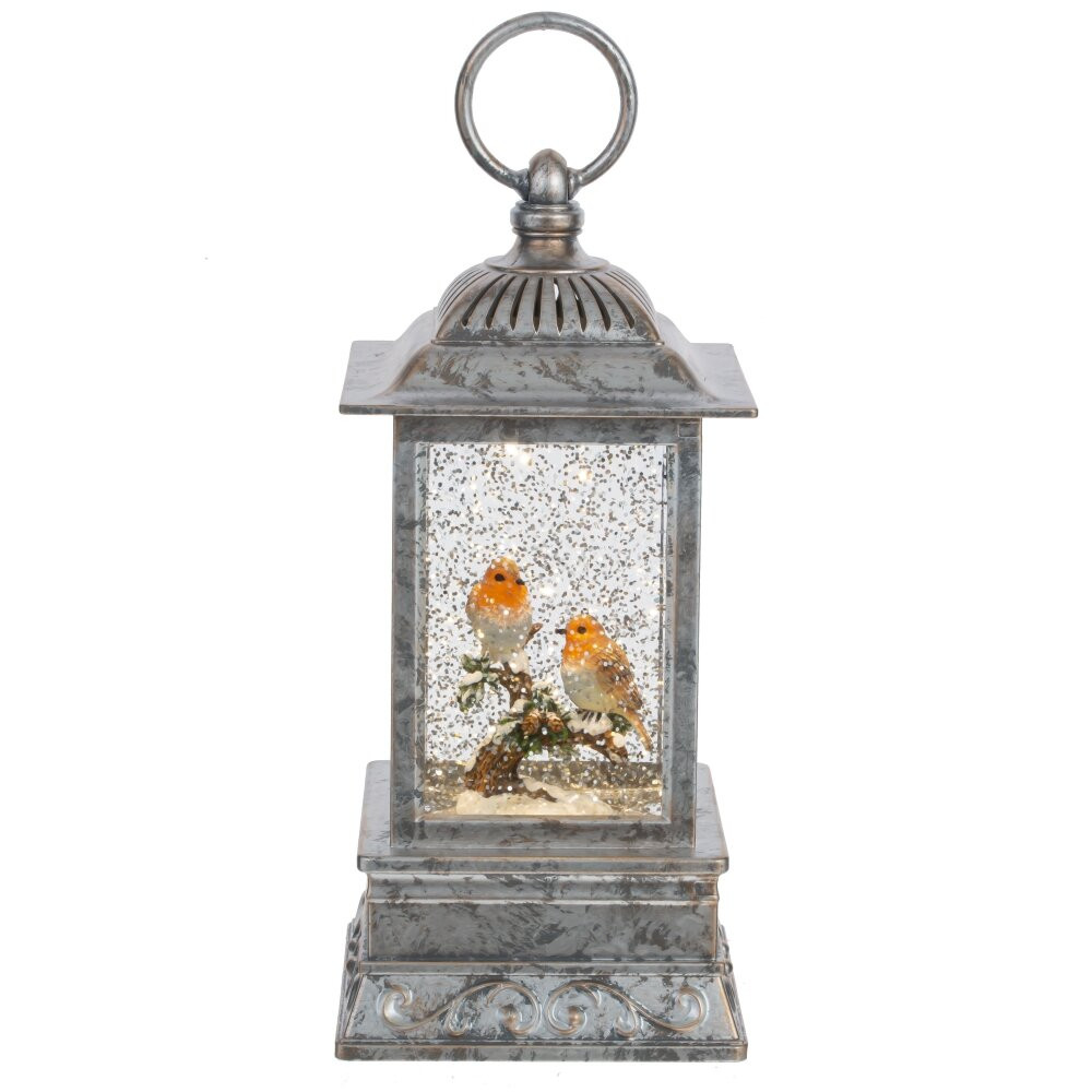 Изделие декоративное "Фонарь" (подсвет, вьюга, 3хАА н/п), L10 W10 H27 см