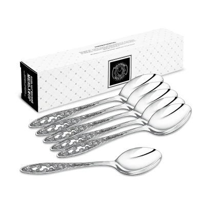 Набор столовых ложек "Морозко" посеребренный с чернением