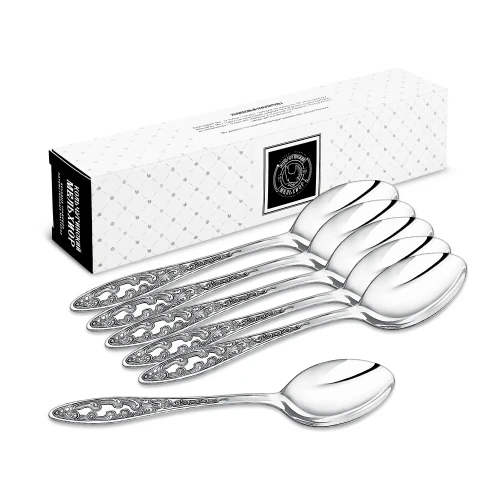 Набор столовых ложек "Морозко" посеребренный с чернением