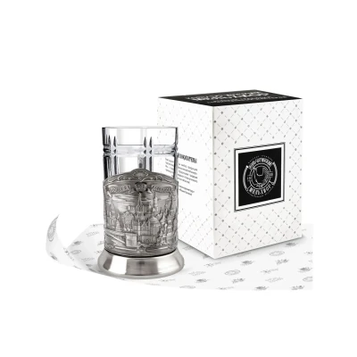 Набор для чая  никелированный с чернением "Москва (Триумфальная)"