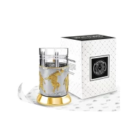 Набор для чая никелированный с позолотой  "Чемпионат мира-18"